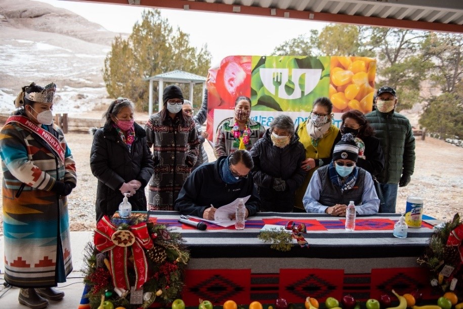 Navajo Nation Council Resolution signing ceremony to extend and amend the Healthy Diné Nation Act of 2014. Photo: Navajo Nation Council